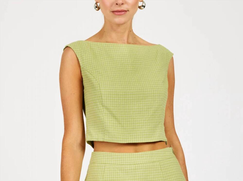 NEW LINE AND DOT shea top in green